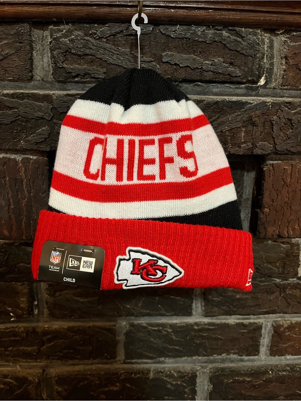NFL Kansas City Chiefs Red Black and White Knit Cuffed Beanie
